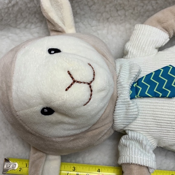 Spark Create Imagine 16" boy lamb grey wearing tie plush rattle stuffed animal - Picture 8 of 11